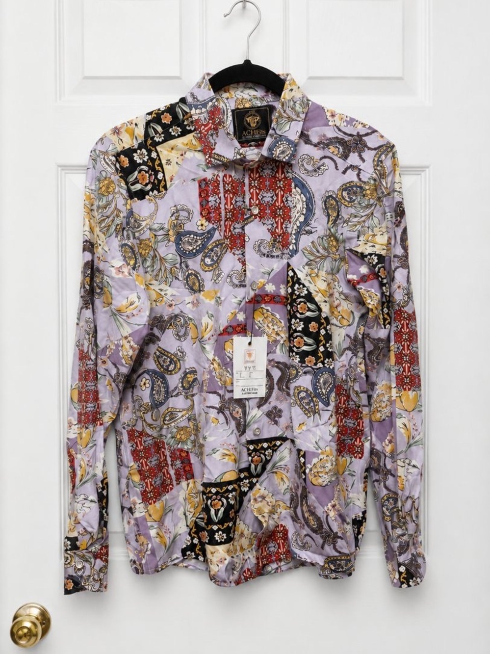 Short kings - Paisley-Print Long Sleeve Dress Shirt- size is in Description.